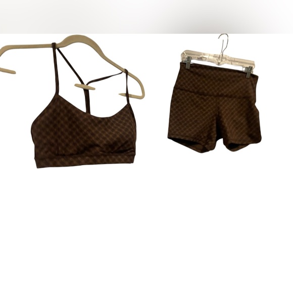 lululemon athletica Pants - NWT Lululemon align shorts  and flow y bra set ESPRESSO JACQUARD Size 12